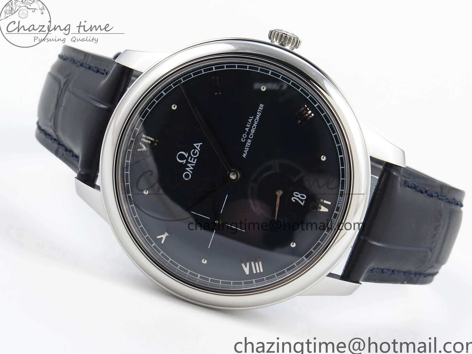 1221 De Ville Power Reserve SS MKF 1:1 Best Edition Black Dial on Black Leather Strap A Packable 7744